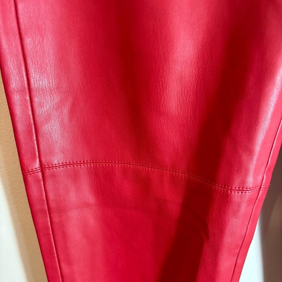 ZARA Sz M Vegan Leather High Rise Zipper at Ankle Unlined Trousers Leggings NEW - Picture 6 of 15